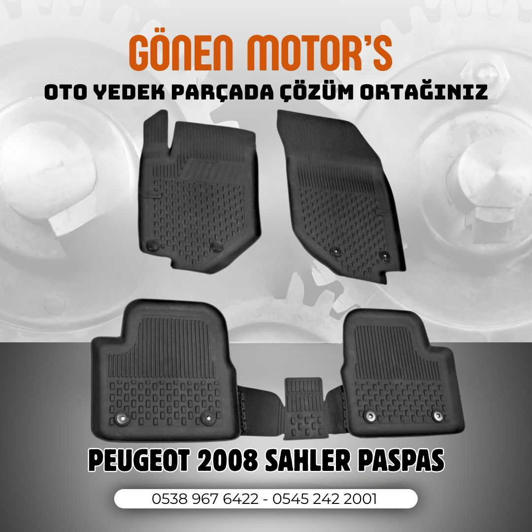 187 - PEUGEOT 2008 - 2019 MODEL VE ÜZERİ SAHLER PASPAS